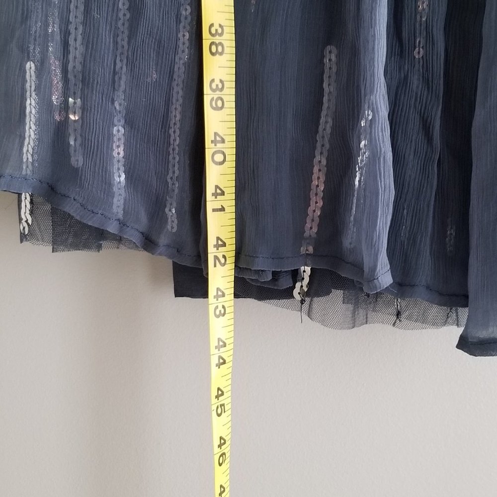 Chan Luu Slate Blue Sheer Maxi Skirt with Sequin Strips - Picture 4 of 11